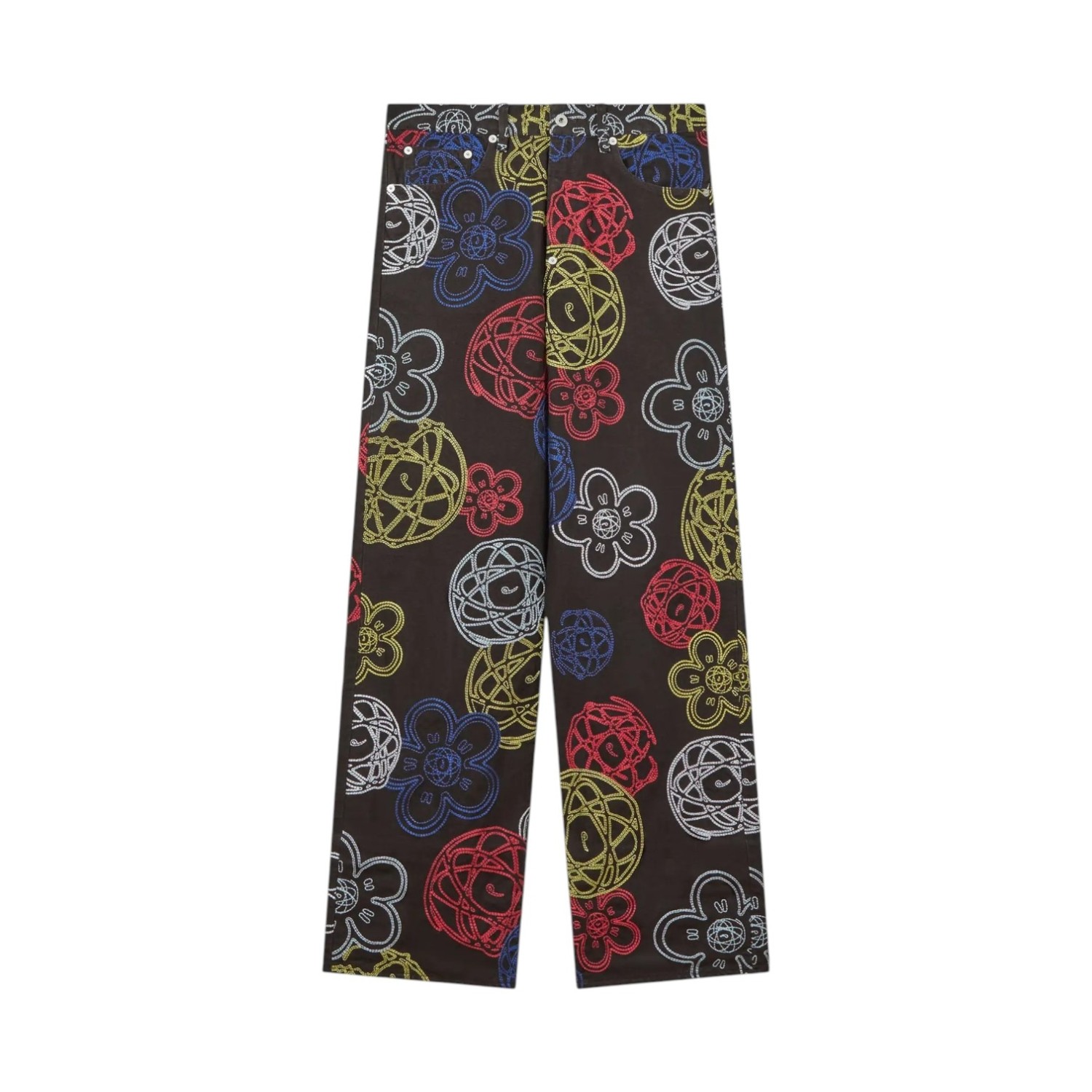 'KENZO X FUTURA 2000' EMBROIDERED WIDE-FIT PANTS