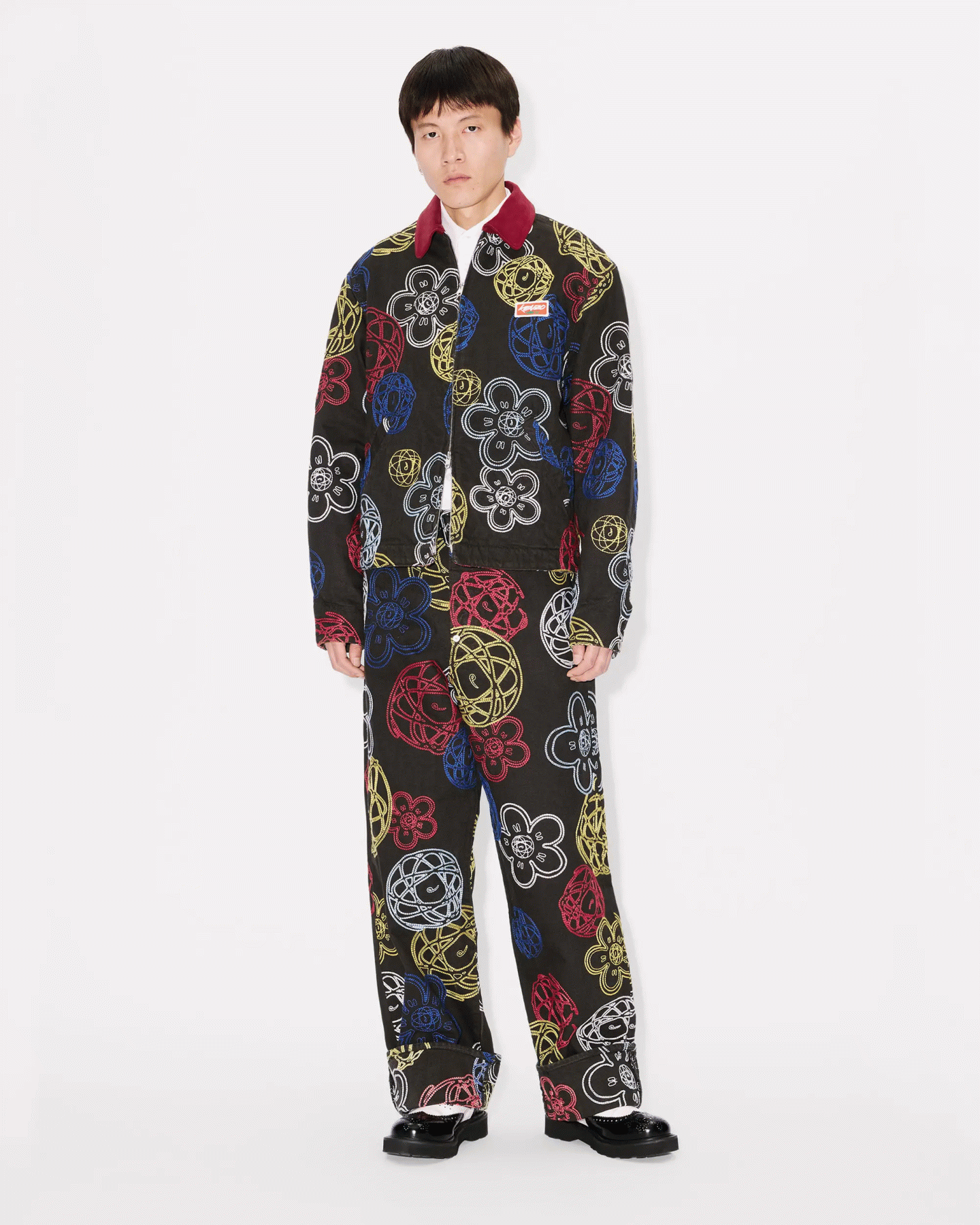 'KENZO X FUTURA 2000' EMBROIDERED WIDE-FIT PANTS