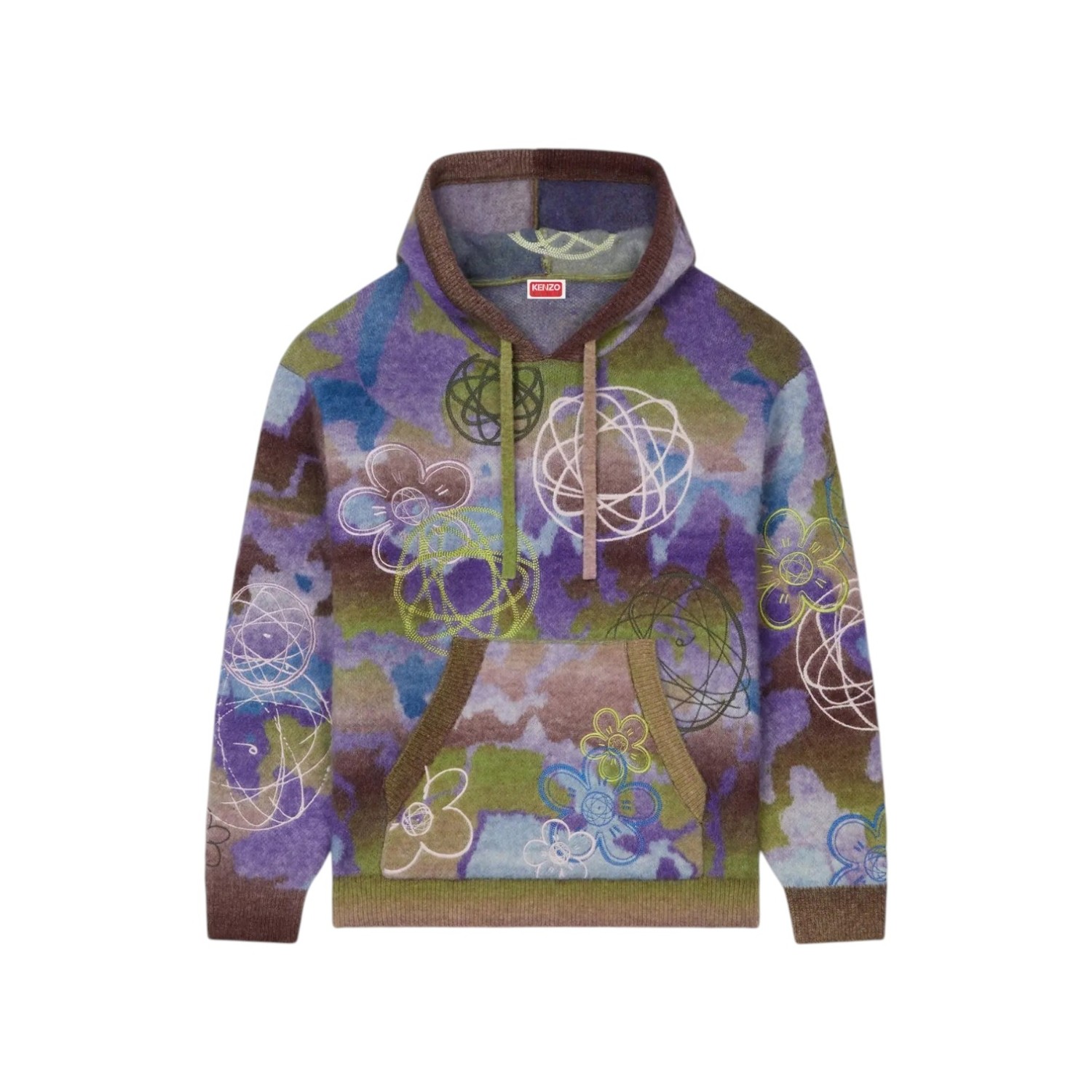 'KENZO X FUTURA 2000' MIXED WOOL KNIT HOODIE