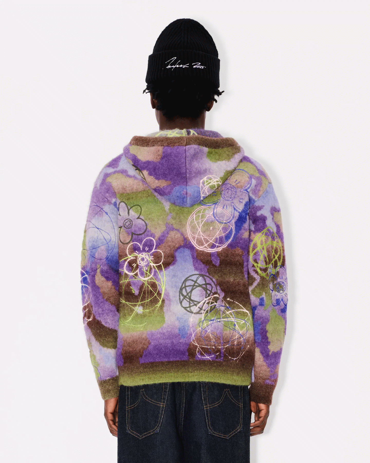 'KENZO X FUTURA 2000' MIXED WOOL KNIT HOODIE