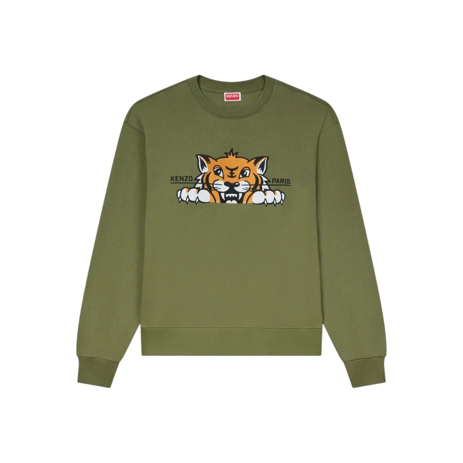 'KENZO HAPPY TIGER' EMBROIDERED COTTON SWEATSHIRT