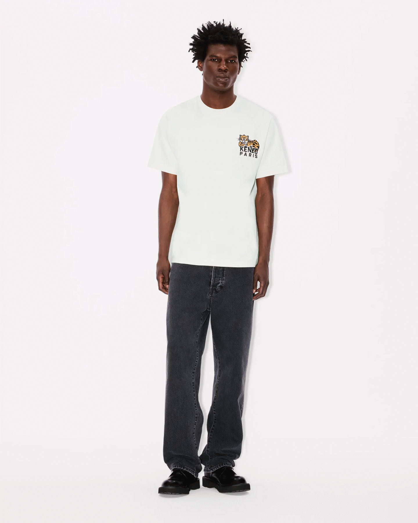 KENZO HAPPY TIGER EMBROIDERED T-SHIRT