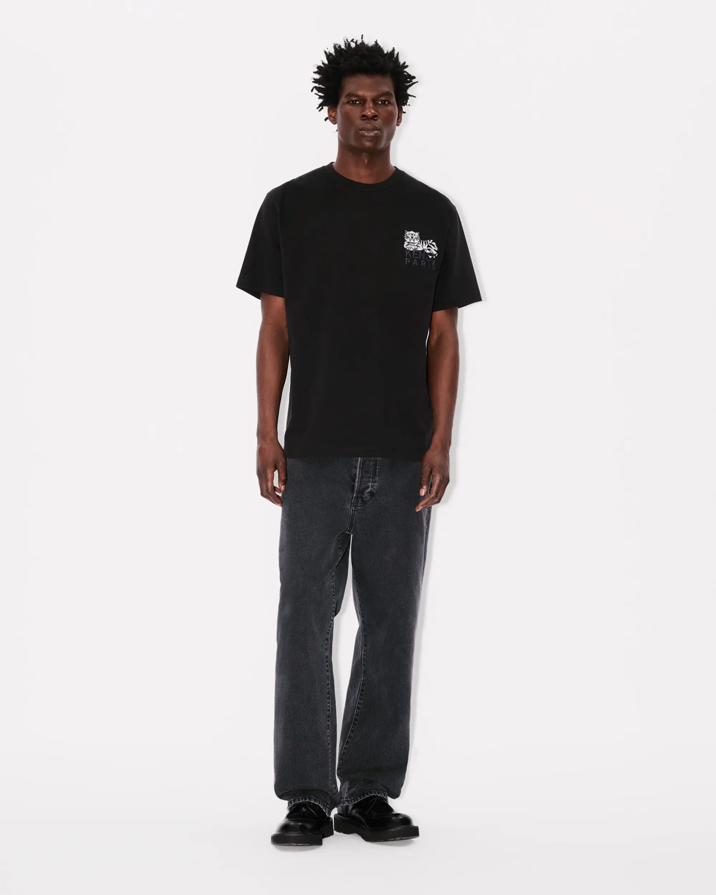 KENZO HAPPY TIGER EMBROIDERED T-SHIRT