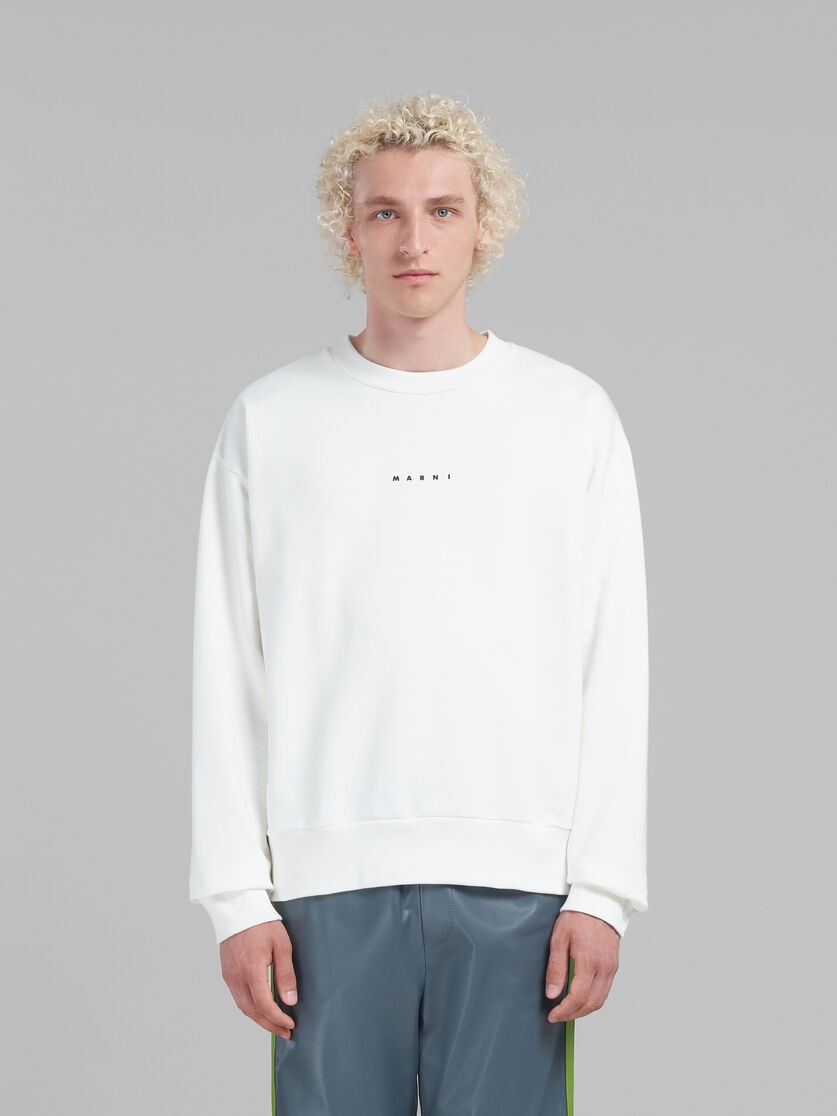 MARNI WHITE MINI LOGO ORGANIC COTTON SWEATSHIRT
