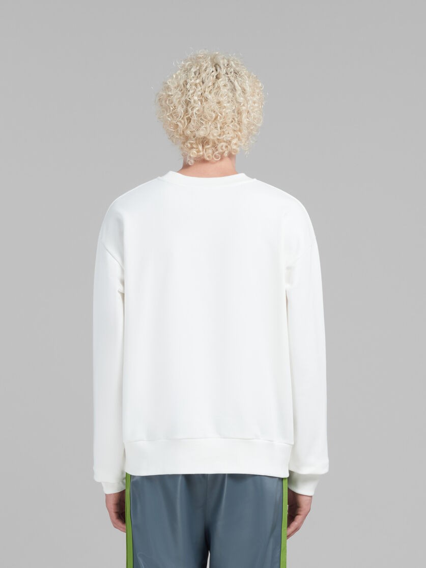 MARNI WHITE MINI LOGO ORGANIC COTTON SWEATSHIRT