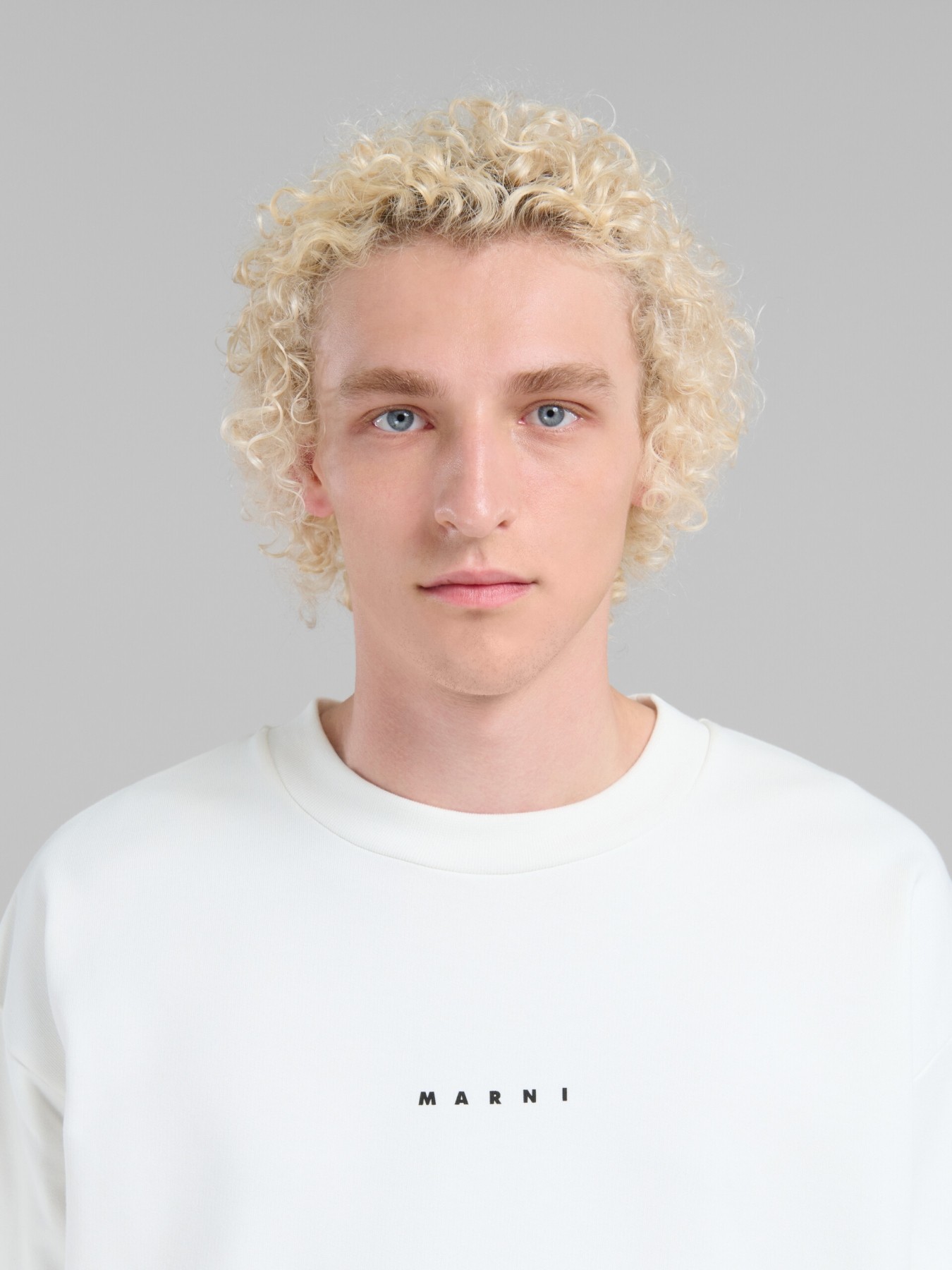 MARNI WHITE MINI LOGO ORGANIC COTTON SWEATSHIRT