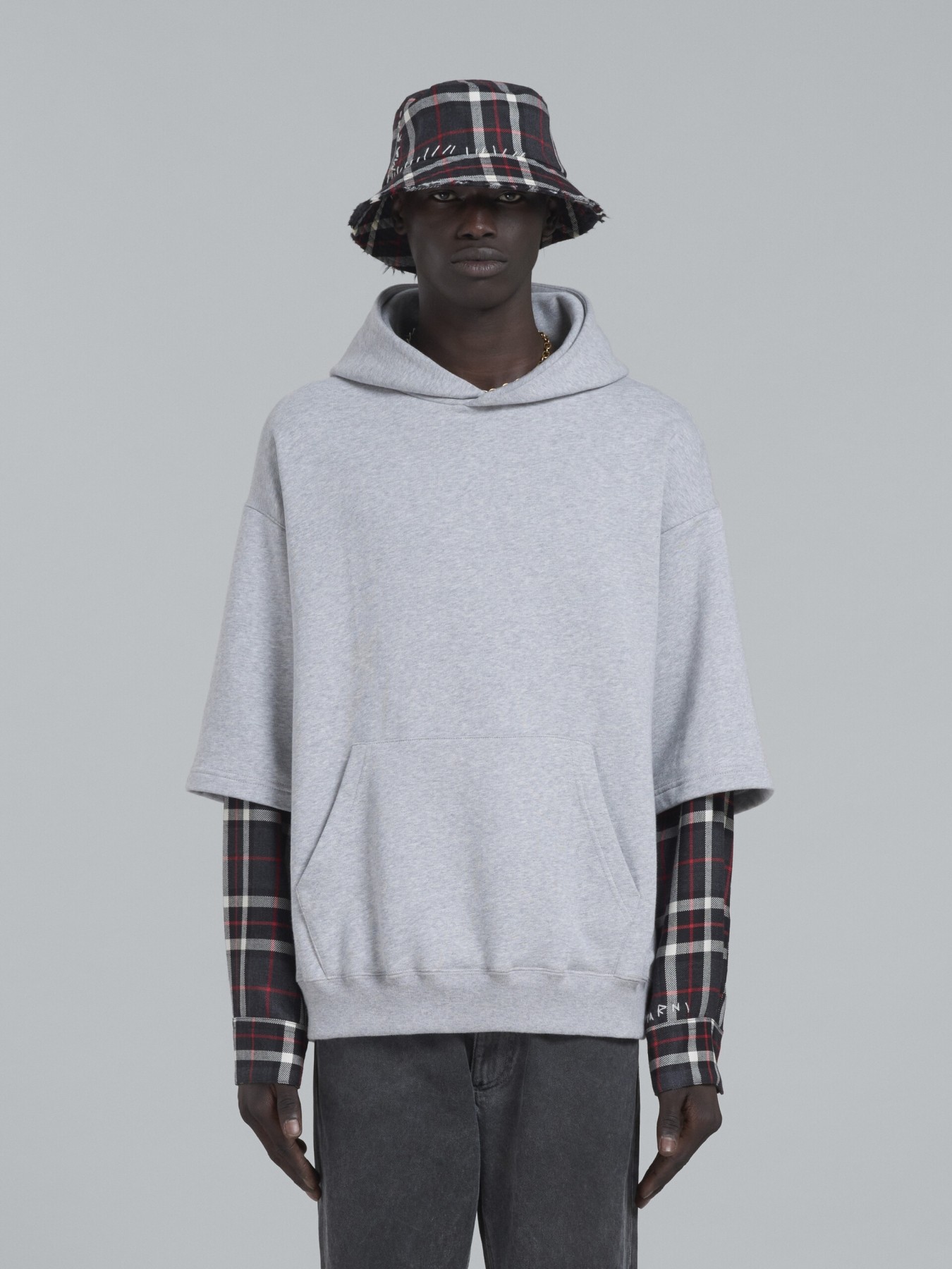 MARNI  HOODIE WITH CONTRAST SLEEVES