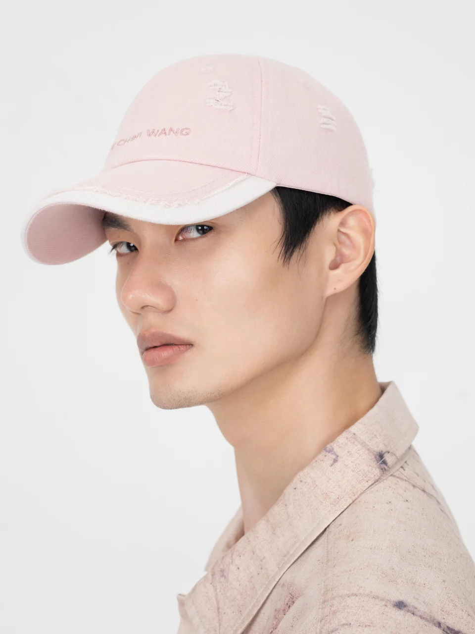 FENG CHEN WANG PINK DENIM BASEBALL CAP