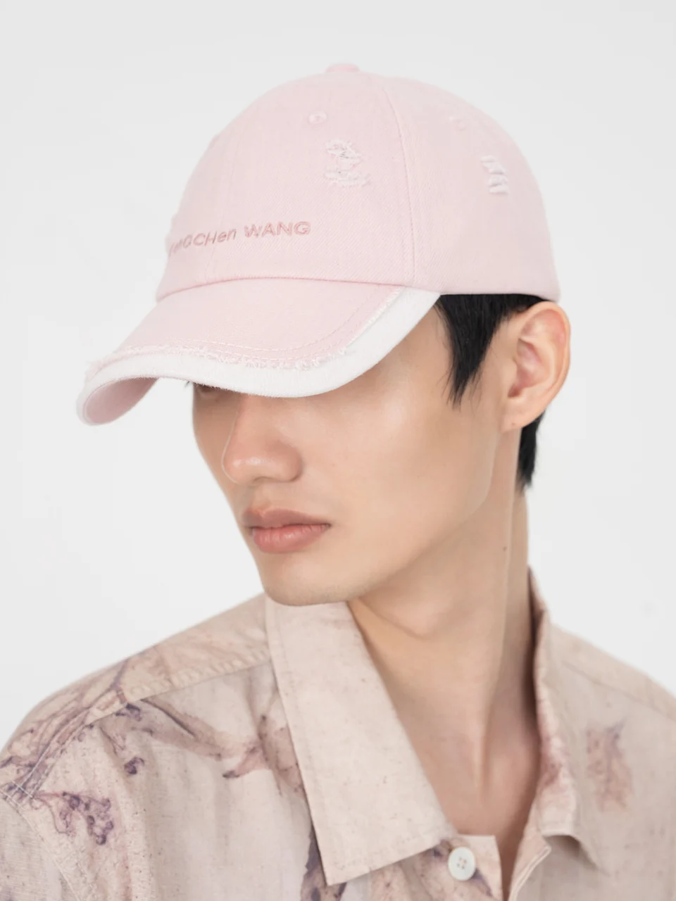 FENG CHEN WANG PINK DENIM BASEBALL CAP