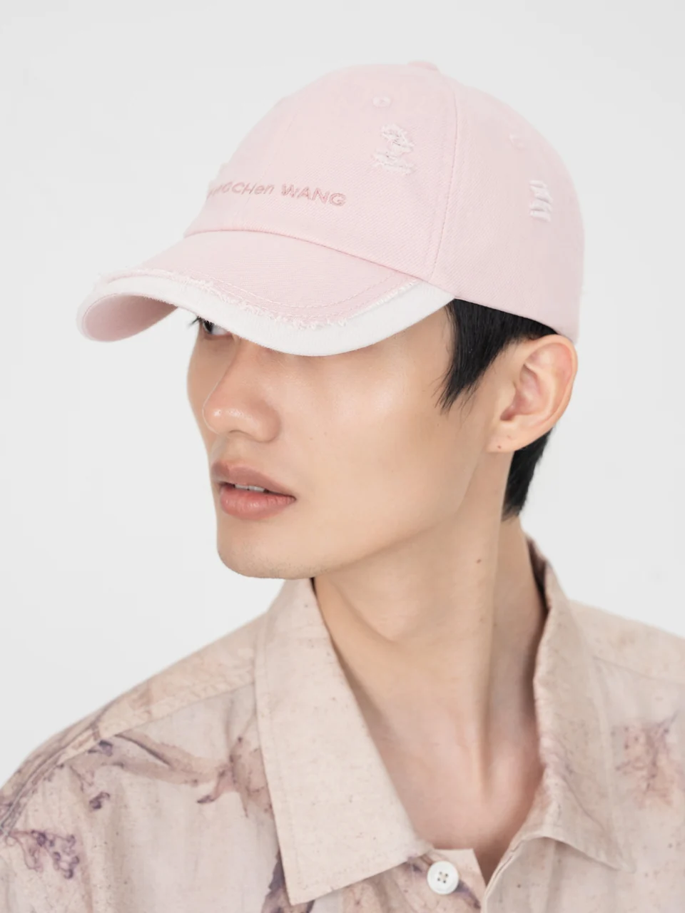 FENG CHEN WANG PINK DENIM BASEBALL CAP