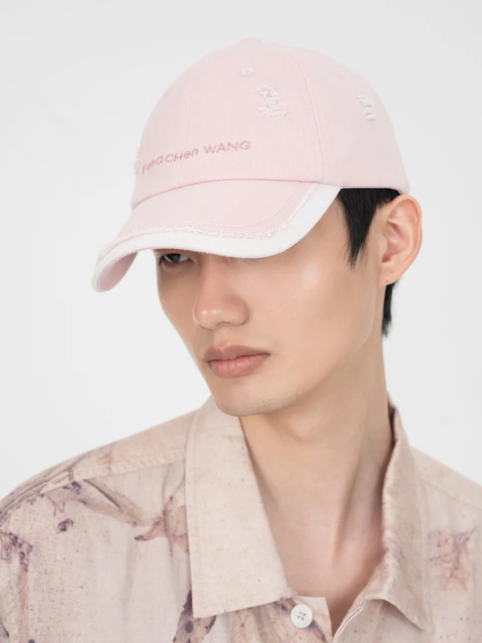 FENG CHEN WANG PINK DENIM BASEBALL CAP