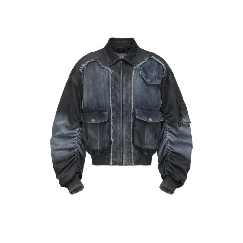 FENG CHEN WANG INDIGO GRADIENT DENIM JACKET