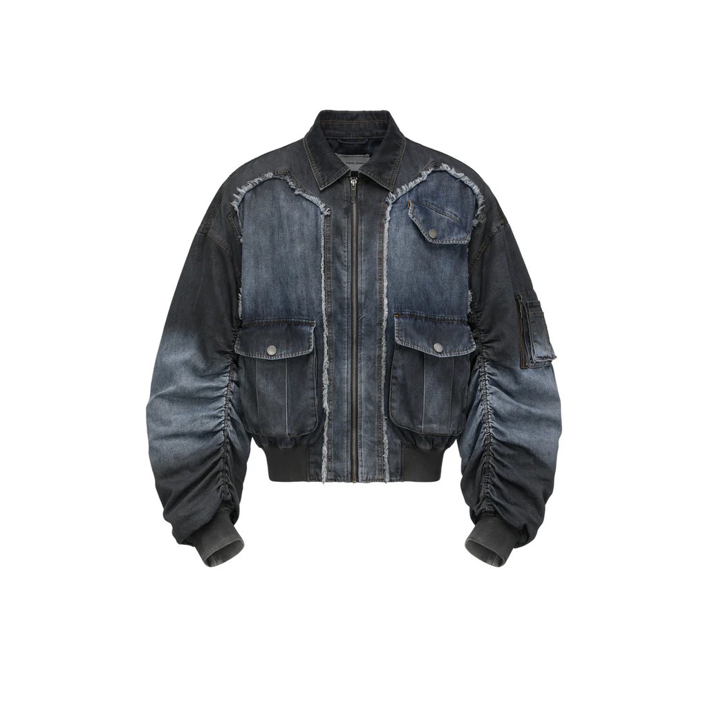 FENG CHEN WANG INDIGO GRADIENT DENIM JACKET