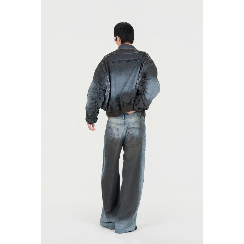 FENG CHEN WANG INDIGO GRADIENT DENIM JACKET