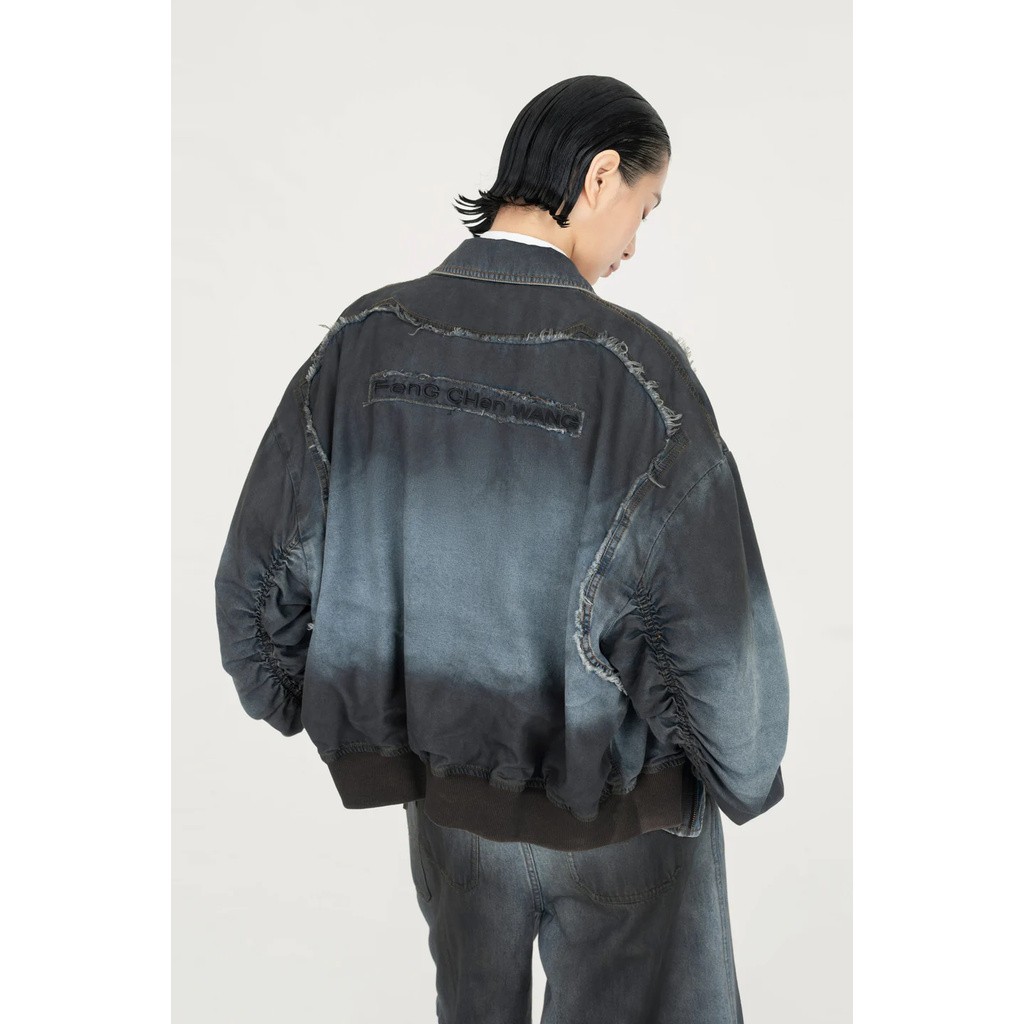 FENG CHEN WANG INDIGO GRADIENT DENIM JACKET
