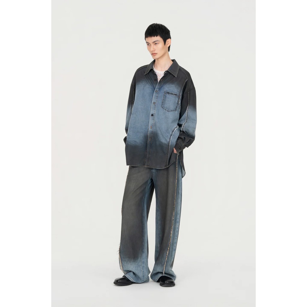 FENG CHEN WANG GRADIENT DENIM SHIRT