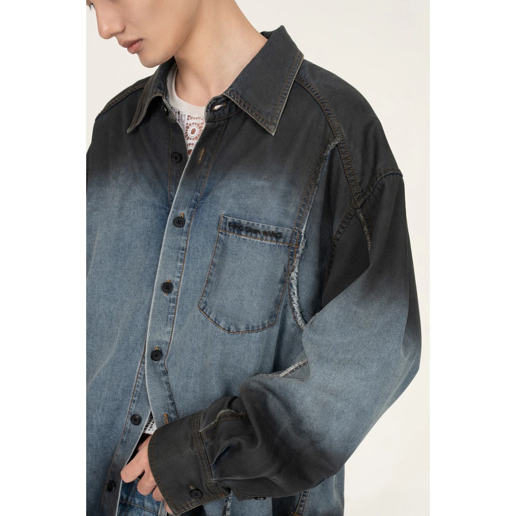 FENG CHEN WANG GRADIENT DENIM SHIRT