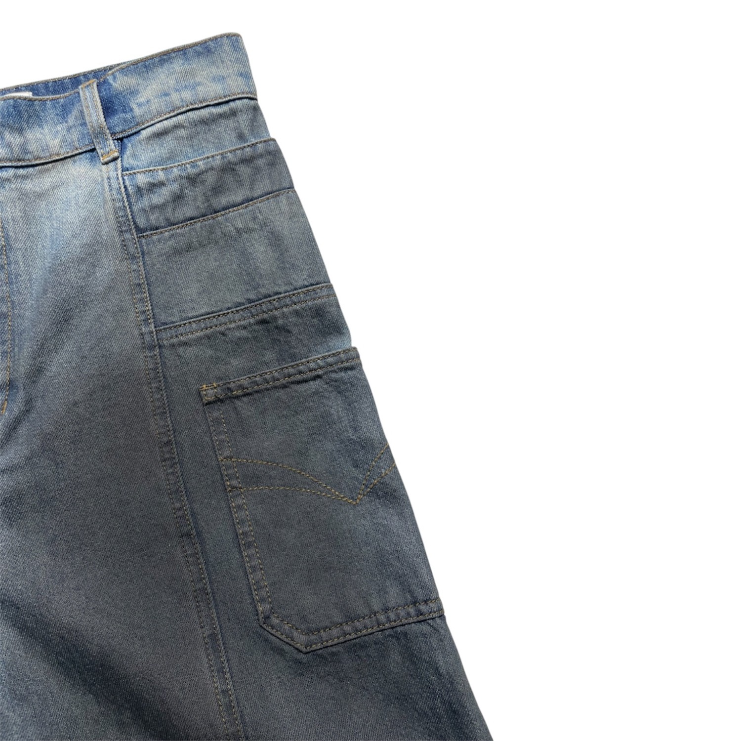 FENG CHEN WANG GRADIENT DENIM SHORT
