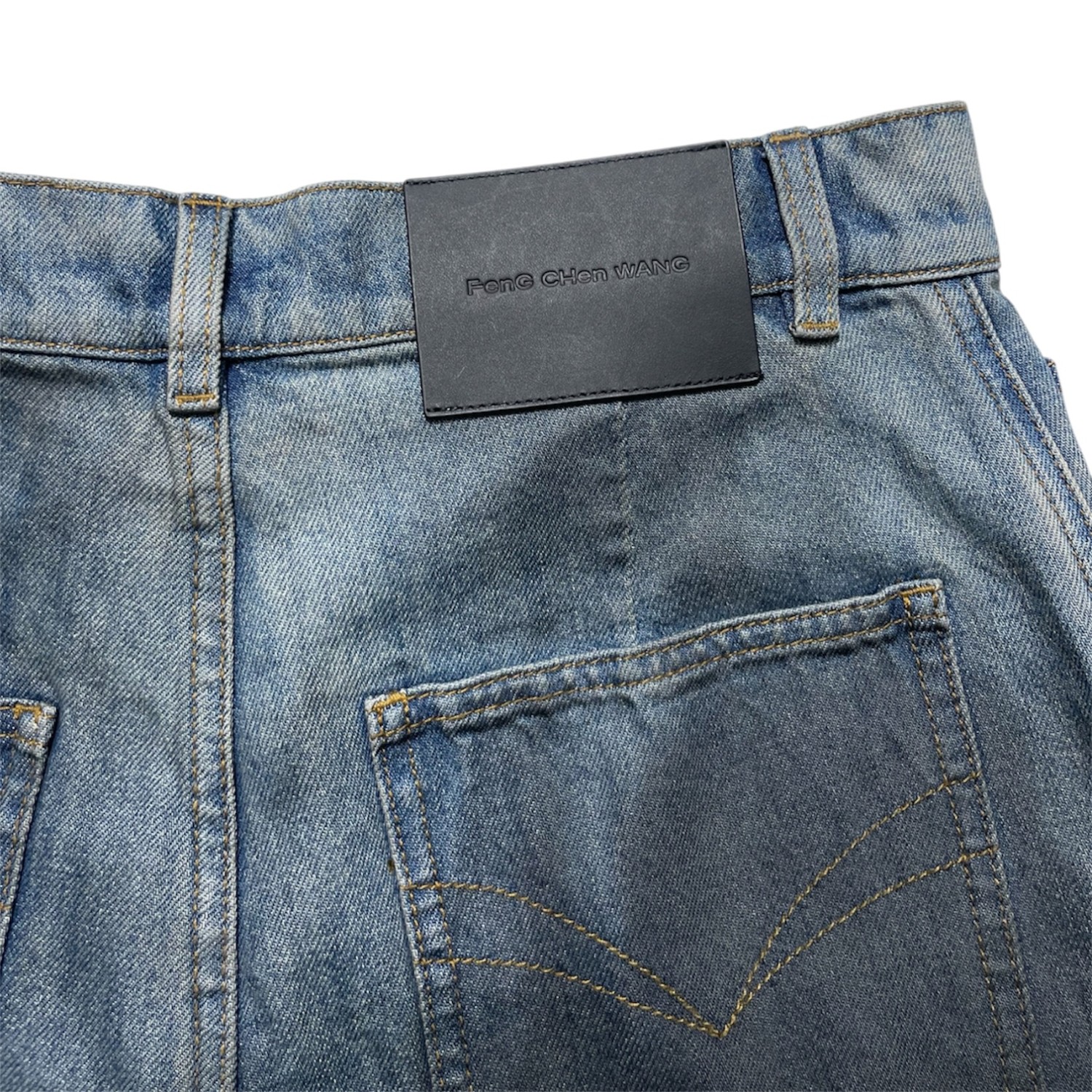 FENG CHEN WANG GRADIENT DENIM SHORT