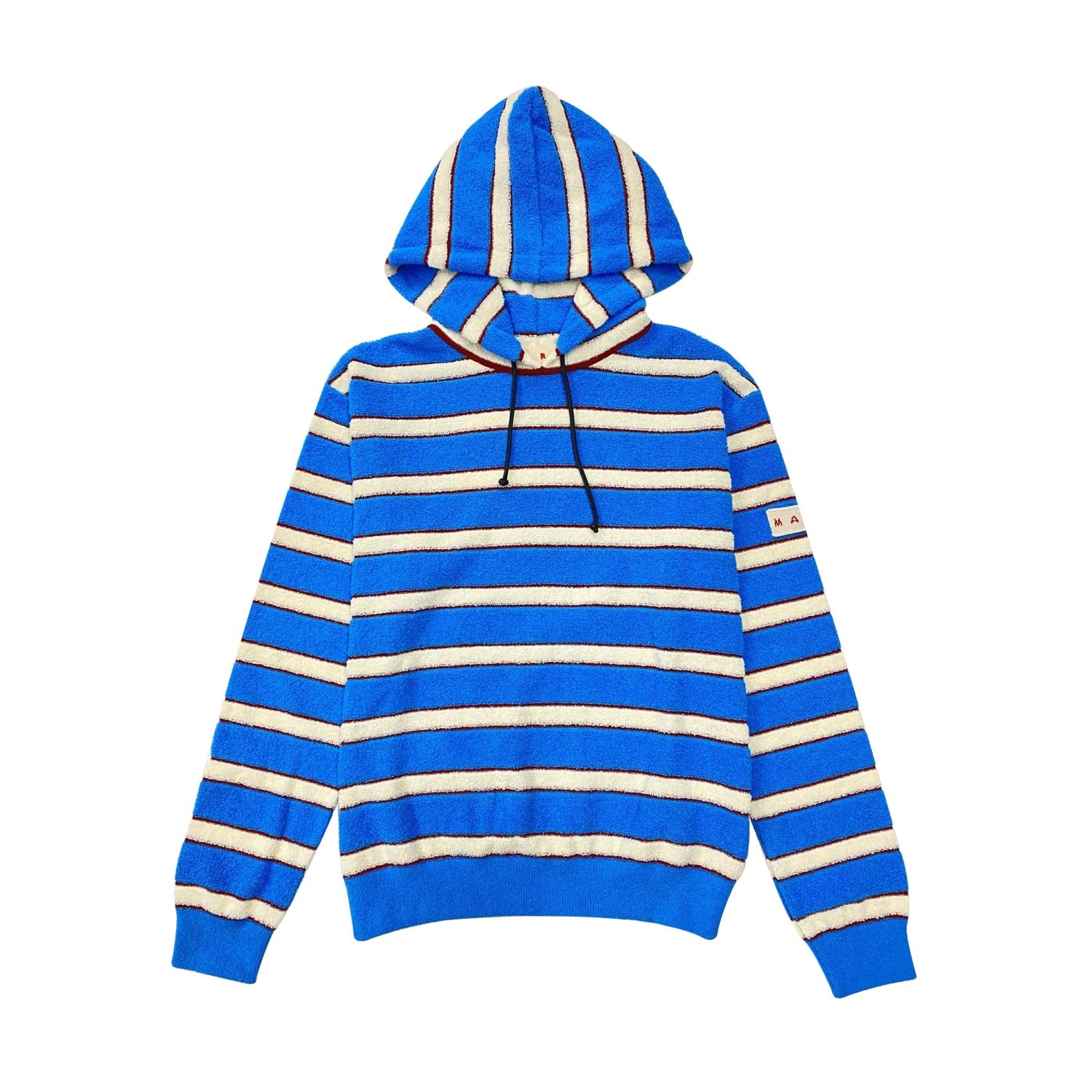 MARNI STRIPED TERRY KNIT HOODIE