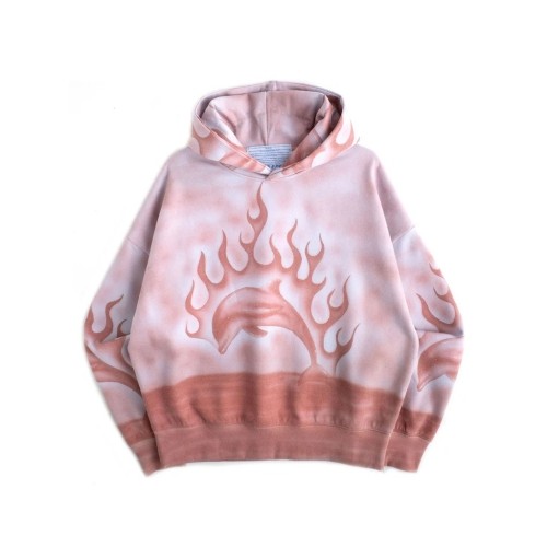 JUNGLES FLAMING DOLPHIN AIRBRUSH HOODIE