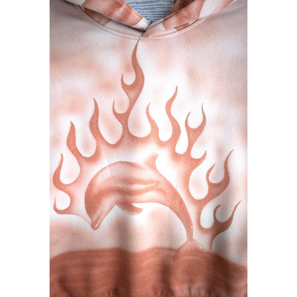 JUNGLES FLAMING DOLPHIN AIRBRUSH HOODIE