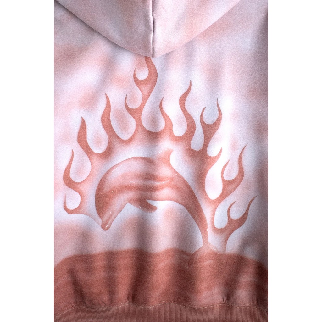 JUNGLES FLAMING DOLPHIN AIRBRUSH HOODIE