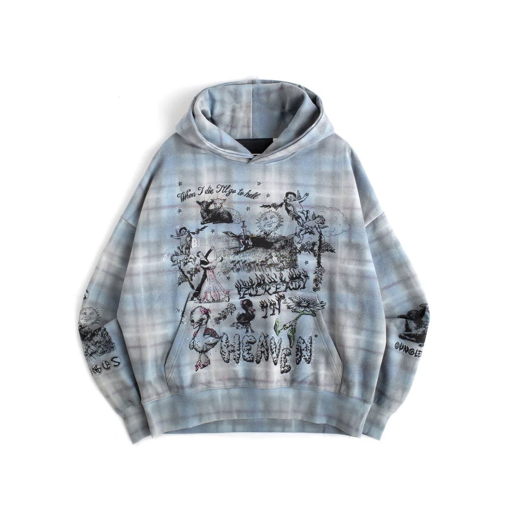 JUNGLES ALREADY IN HEAVEN PLAID HOODIE