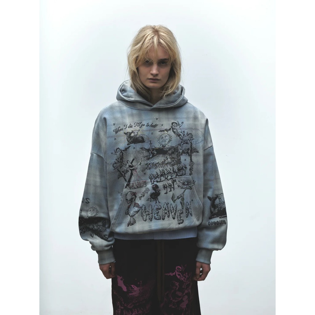 JUNGLES ALREADY IN HEAVEN PLAID HOODIE
