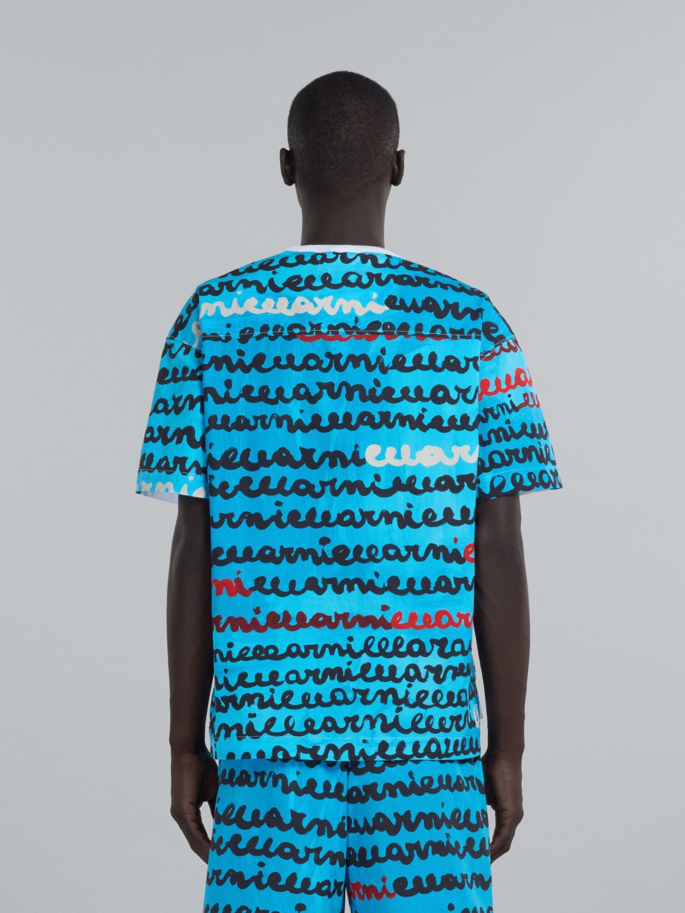 MARNI BIO COTTON JERSEY T-SHIRT WITH CONTRASTING BACK