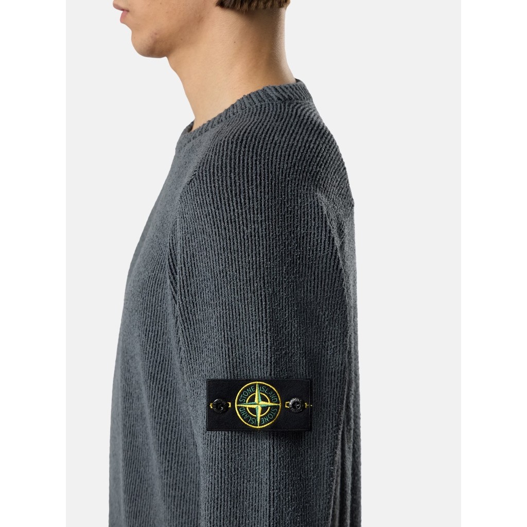 STONE ISLAND PLATED RIB COTTON BOUCLÉ KNIT