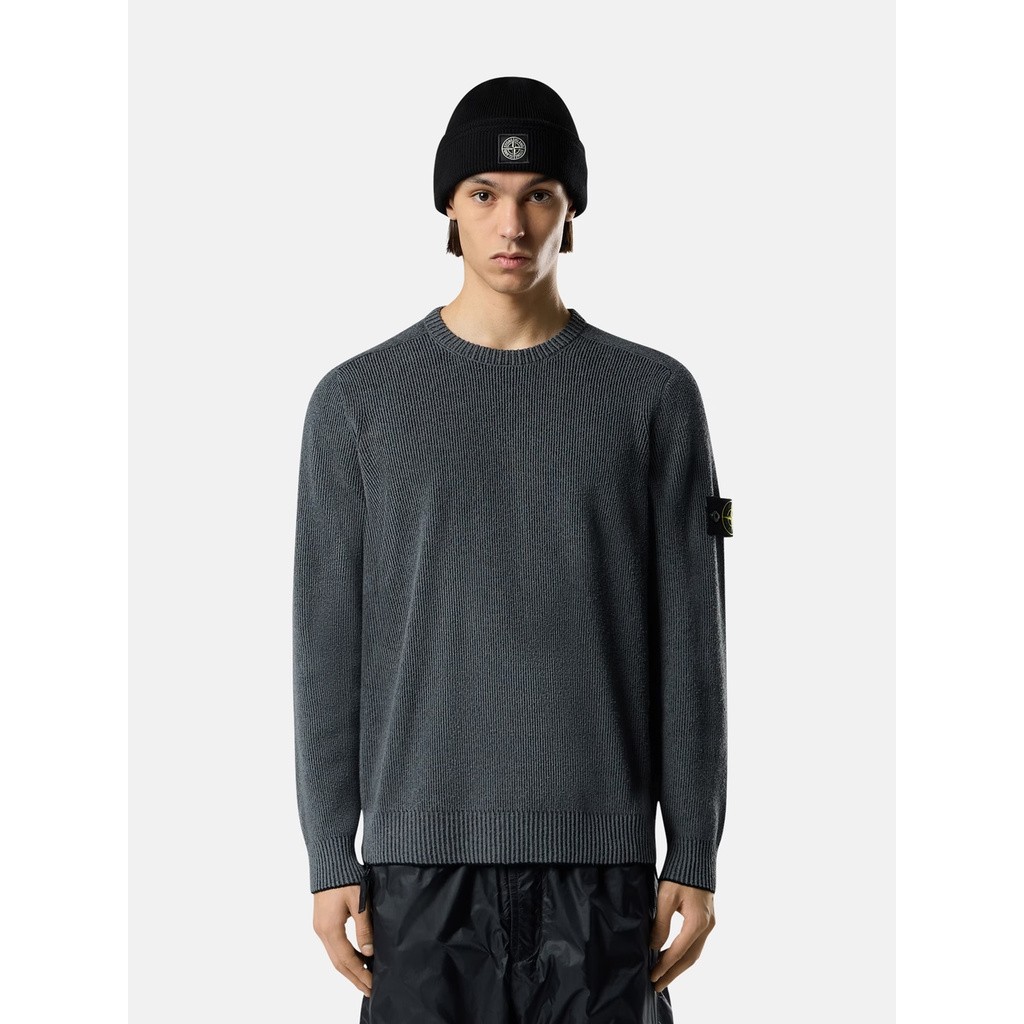 STONE ISLAND PLATED RIB COTTON BOUCLÉ KNIT