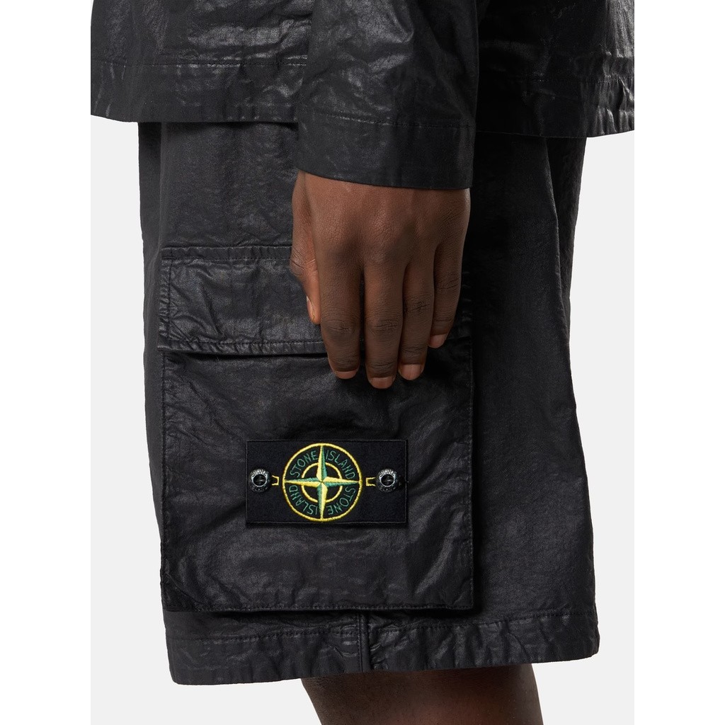 STONE ISLAND ORGANIC-LOOK NYLON PANAMA-TC SHORT