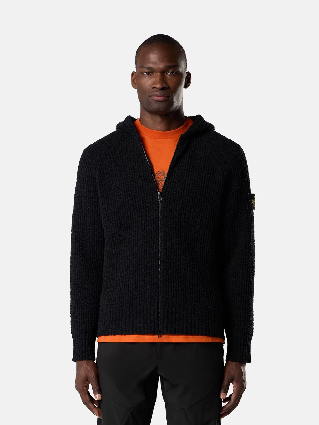 STONE ISLAND FULL RIB COTTON BOUCLÉ HOODIE