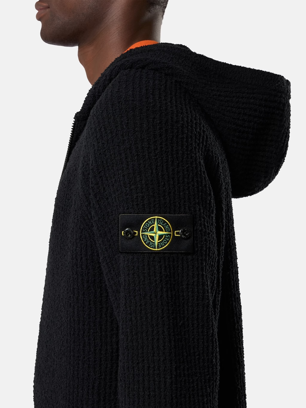 STONE ISLAND FULL RIB COTTON BOUCLÉ HOODIE