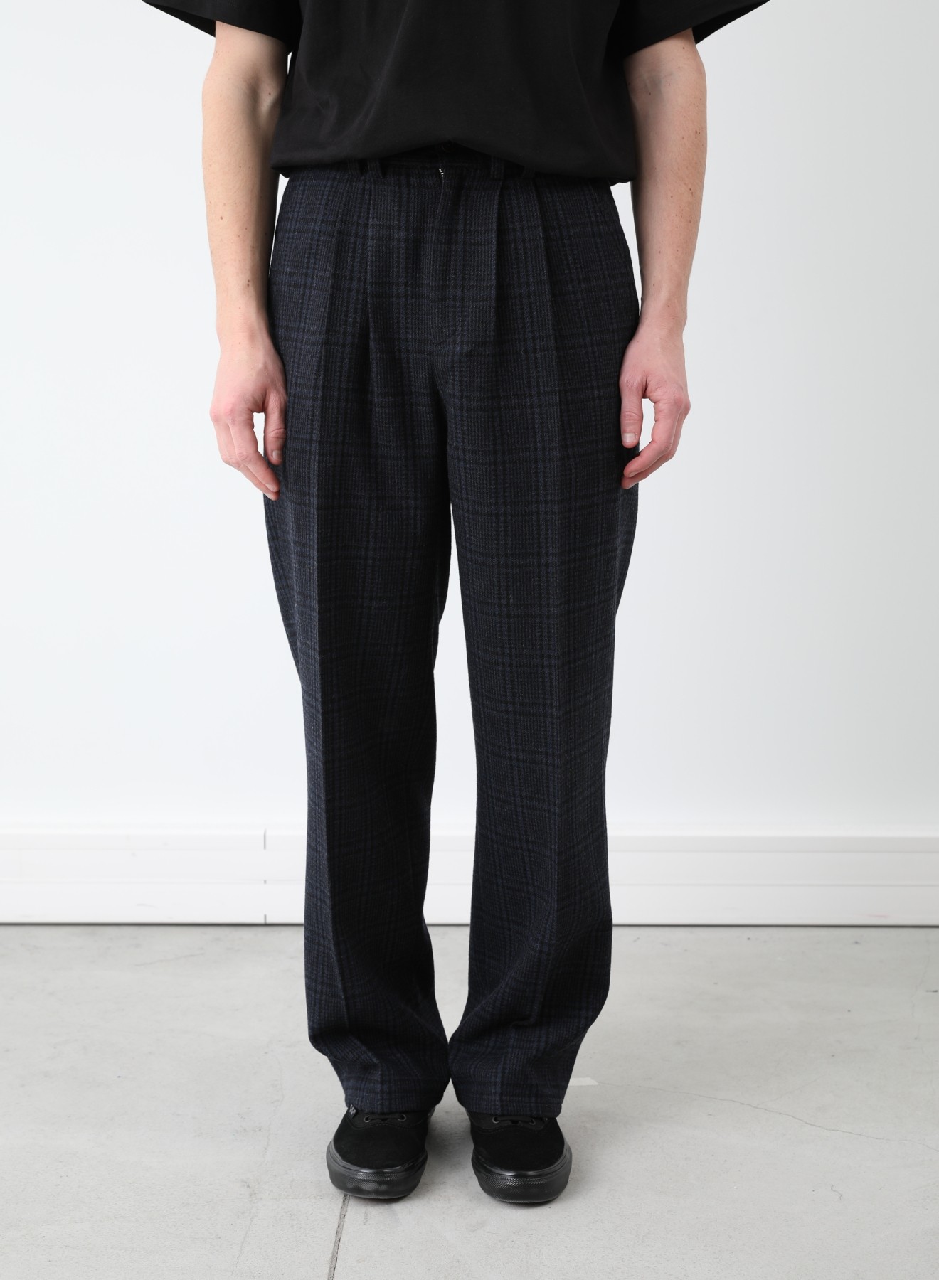 RASSVET CHECKED PLEATED TROUSERS WOVEN