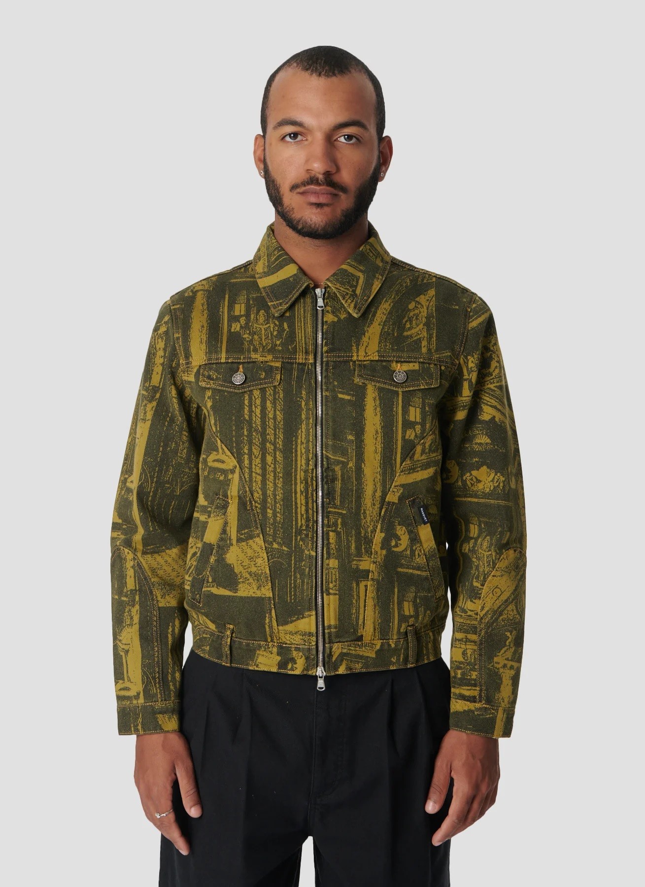 RASSVET PRINTED CASTLE ZIP JACKTE