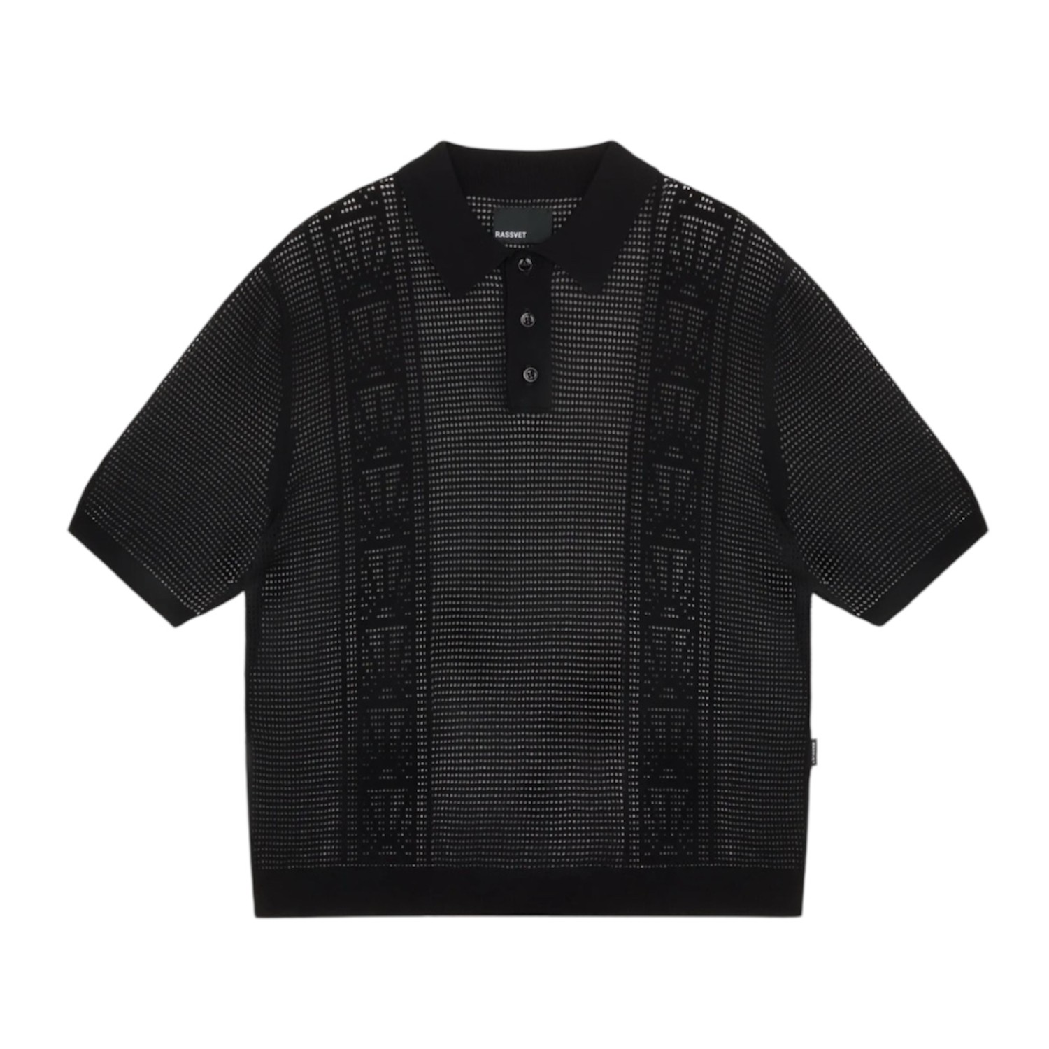 RASSVET SEE THROUGH LOGO POLO KNIT