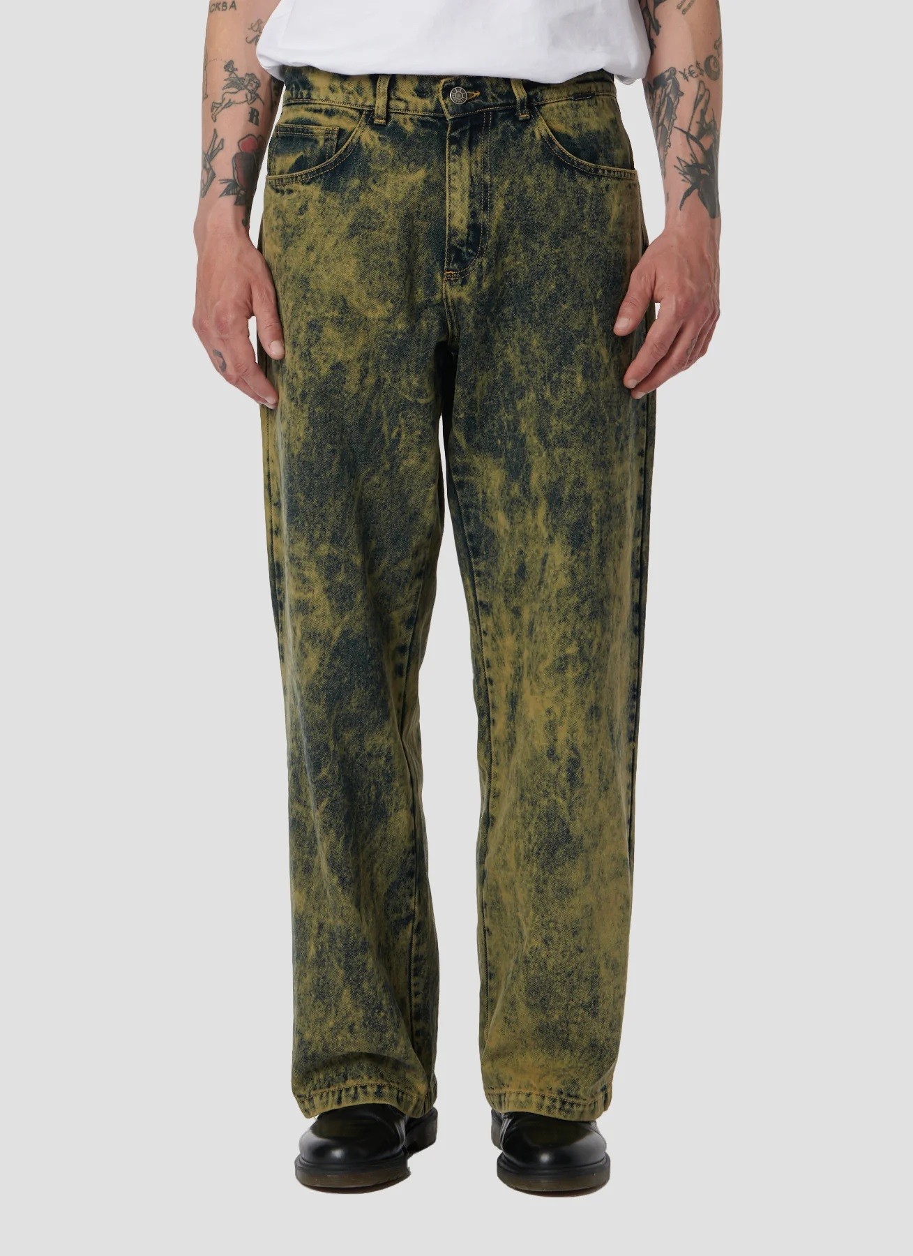 RASSVET ACID WASH BAGGY DENIM PANTS