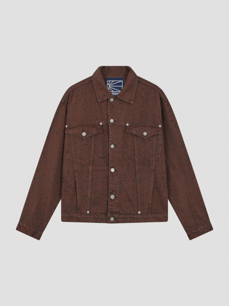 RASSVET SUN DYED ALLOVER PRINTED DENIM JACKET
