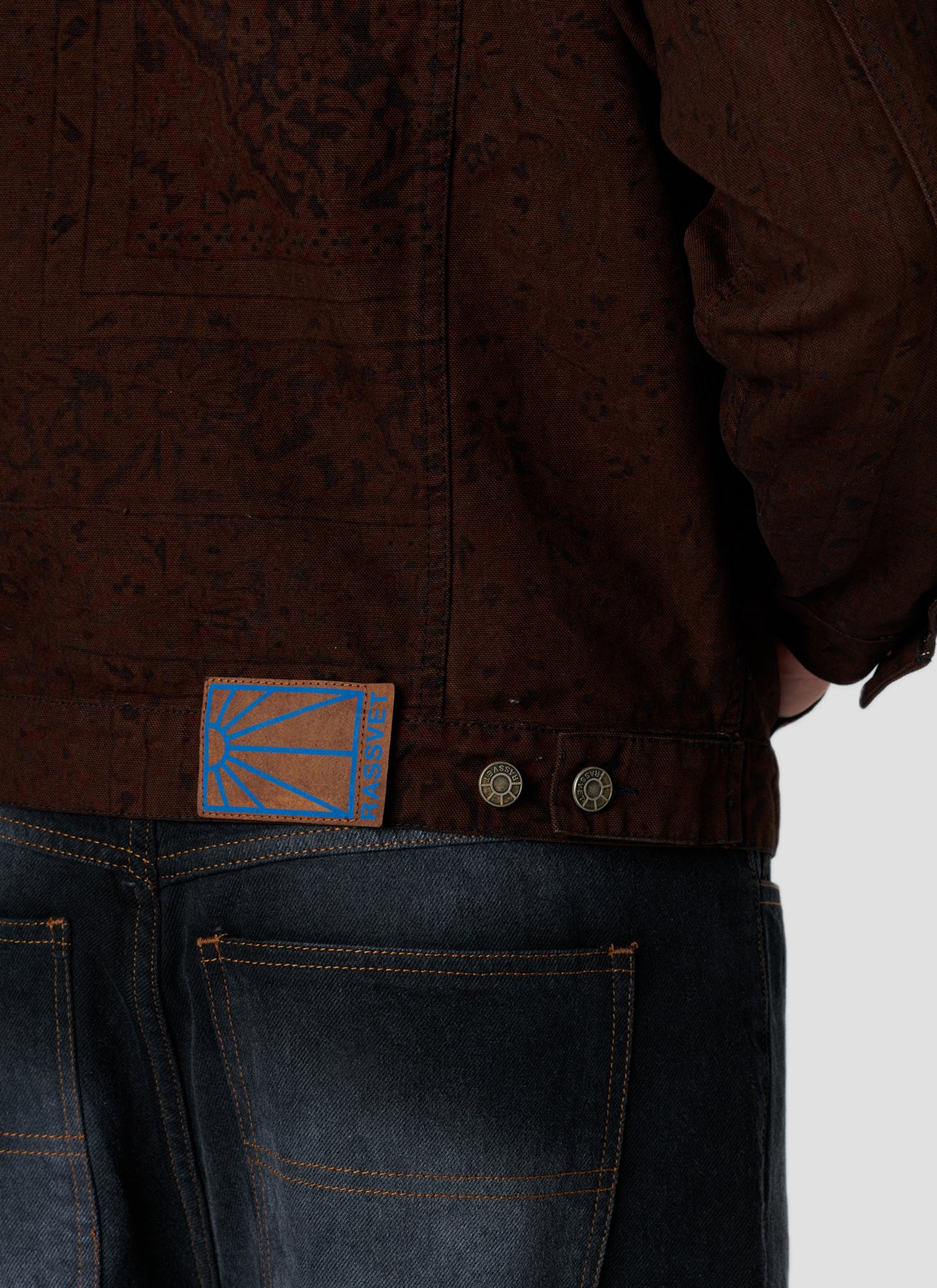 RASSVET SUN DYED ALLOVER PRINTED DENIM JACKET