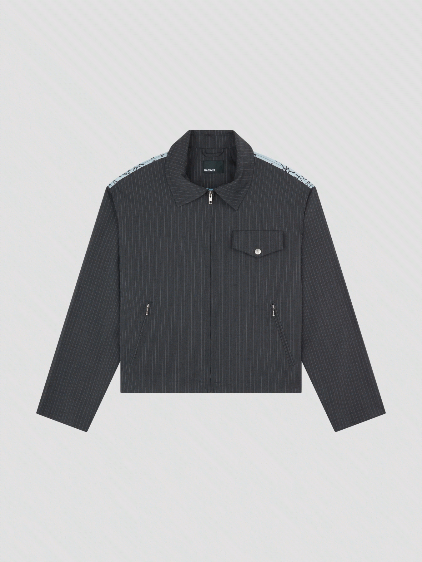 RASSVET PINSTRIPE SCRIBBLE SNAP JACKET