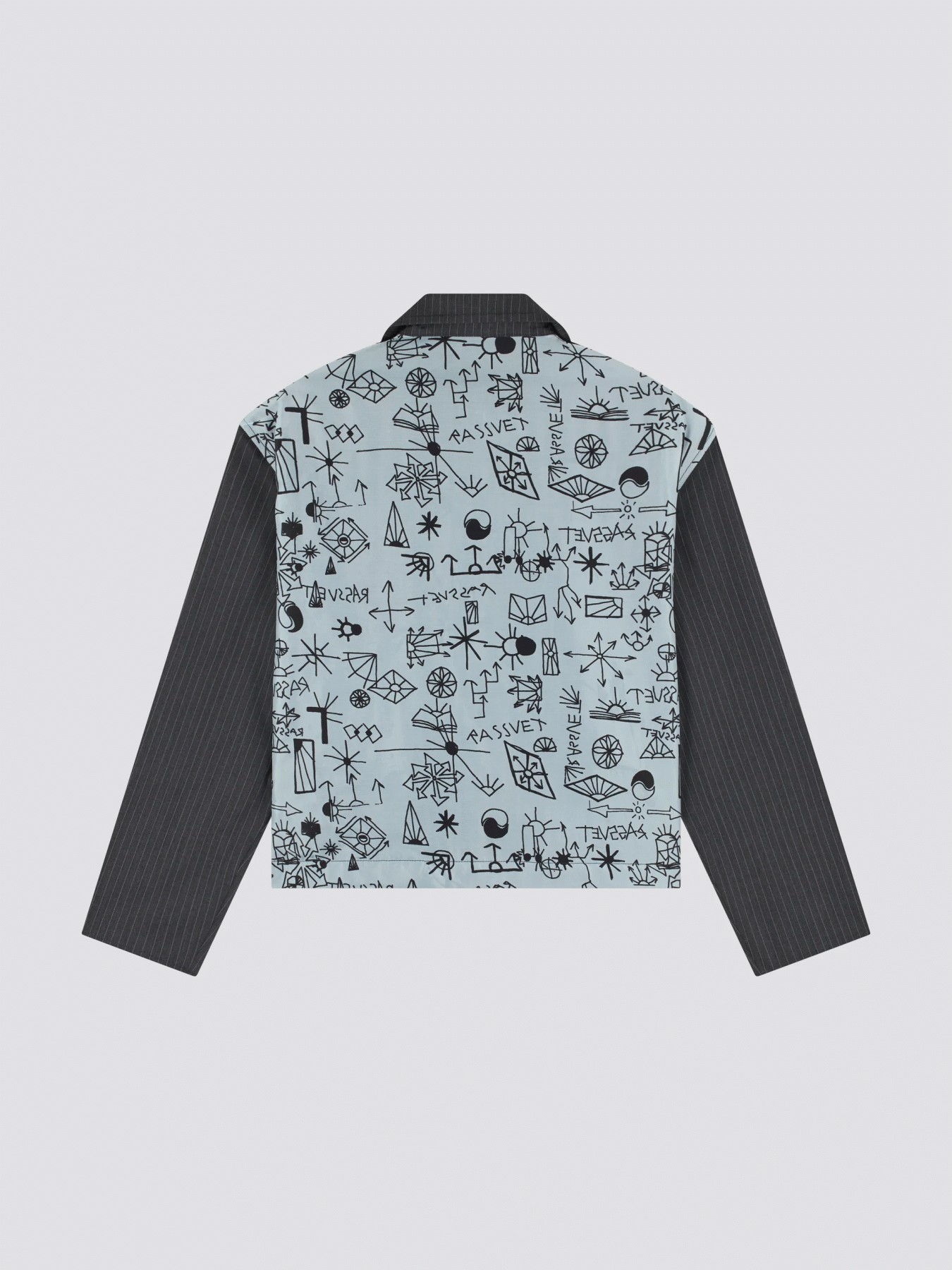 RASSVET PINSTRIPE SCRIBBLE SNAP JACKET