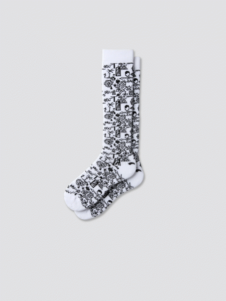RASSVET SCRIBBLE KNEE HIGH SOCKS