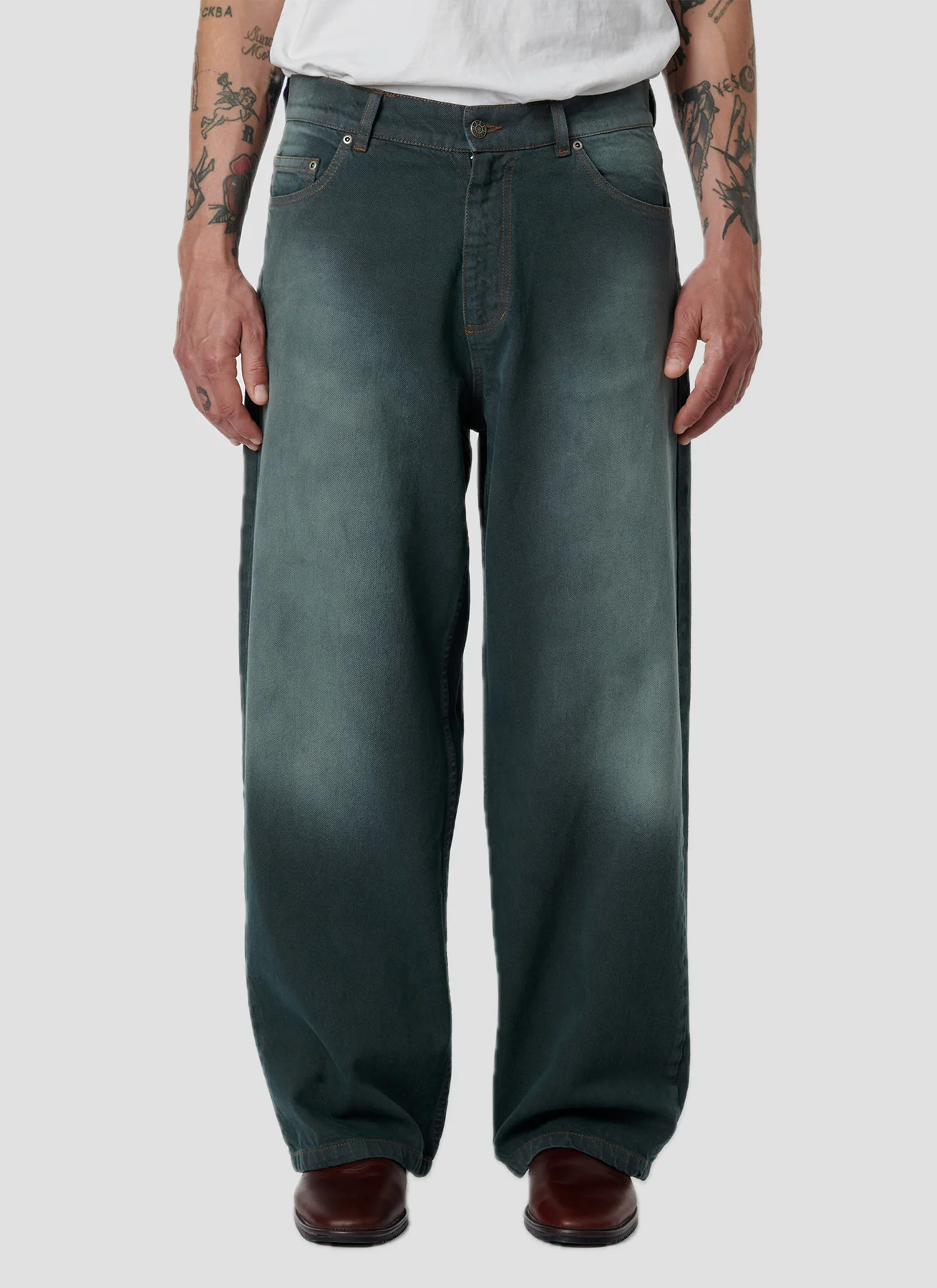RASSVET SUN DYED BAGGY DENIM PANTS