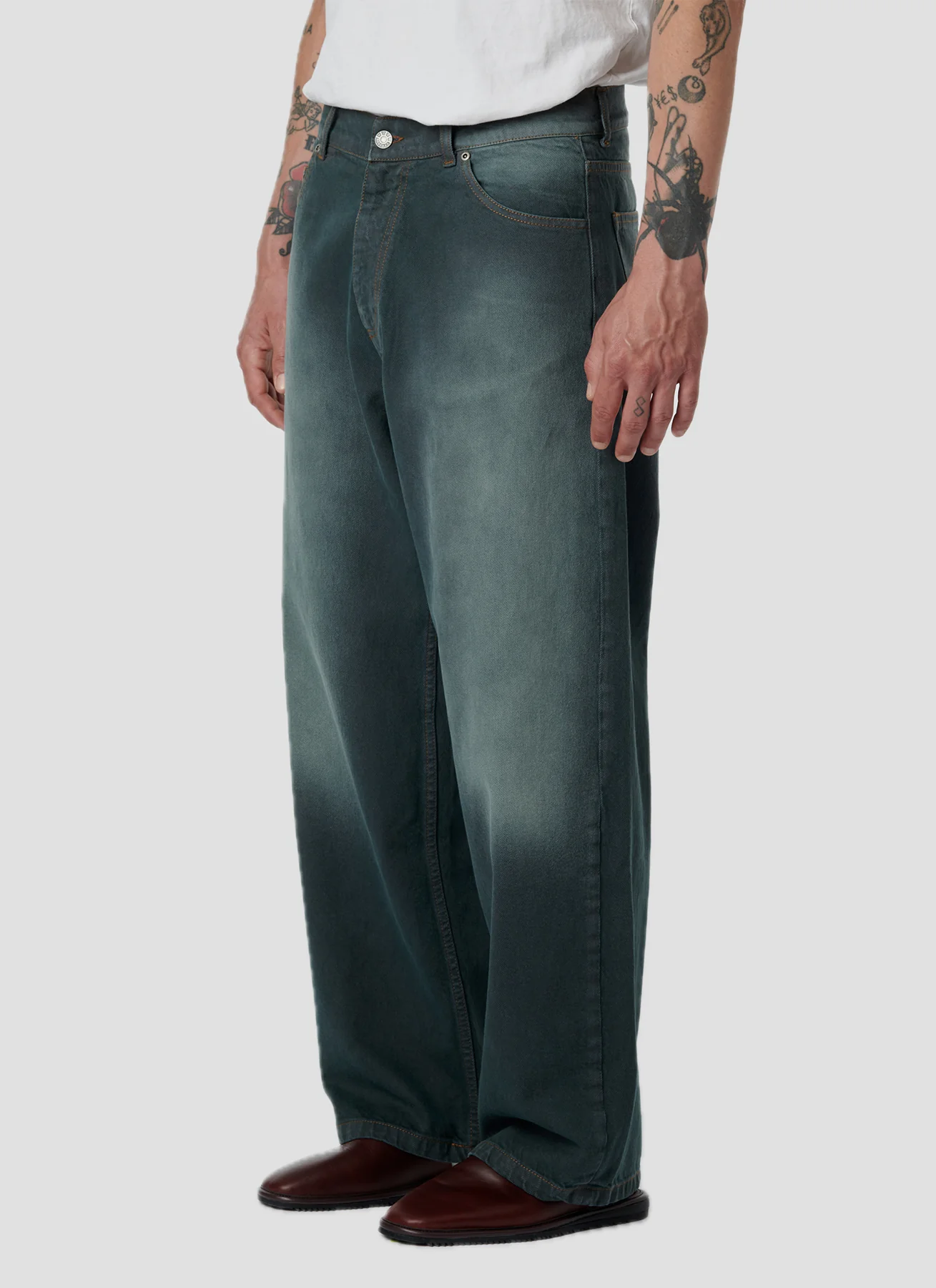 RASSVET SUN DYED BAGGY DENIM PANTS