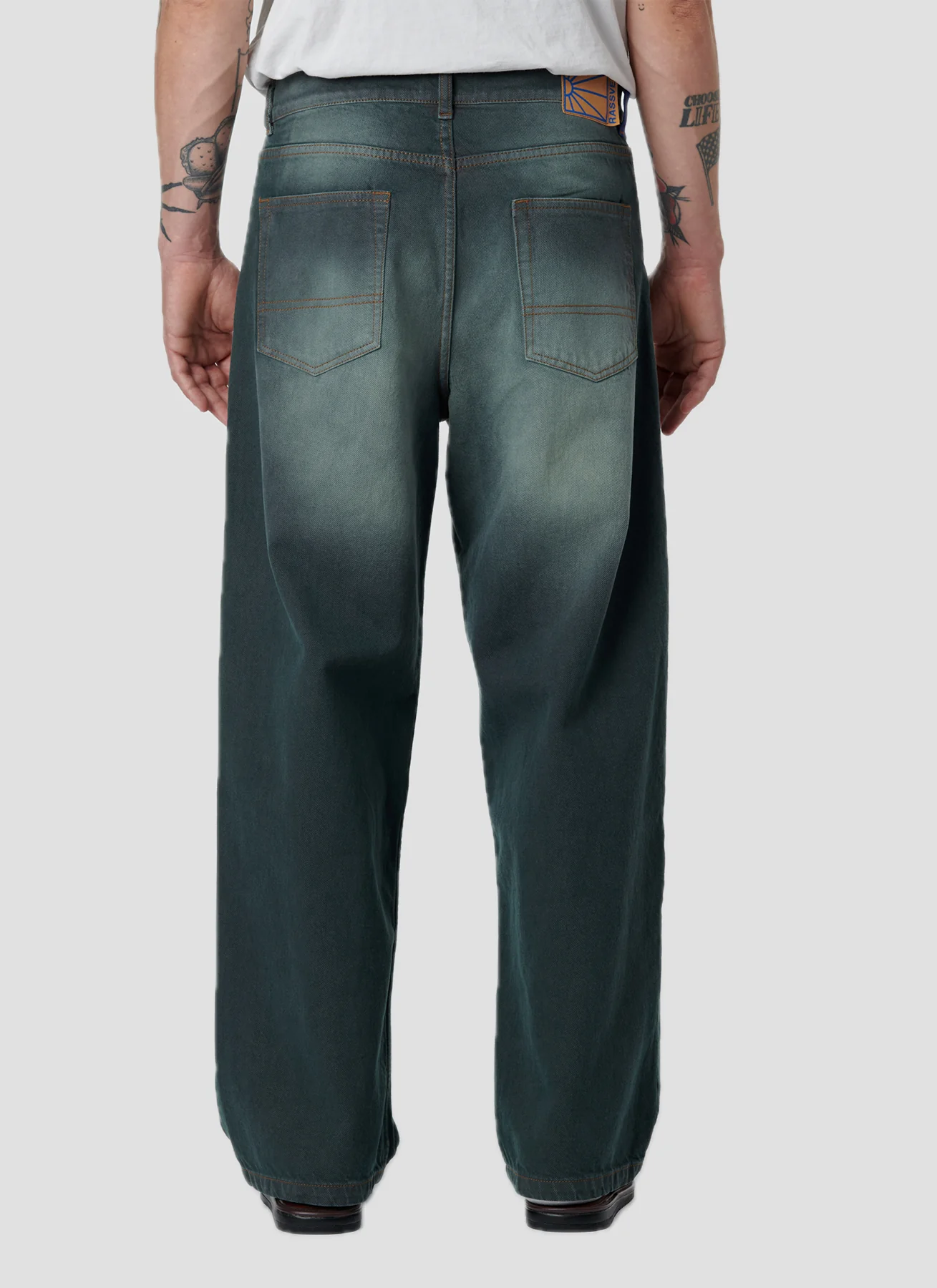 RASSVET SUN DYED BAGGY DENIM PANTS