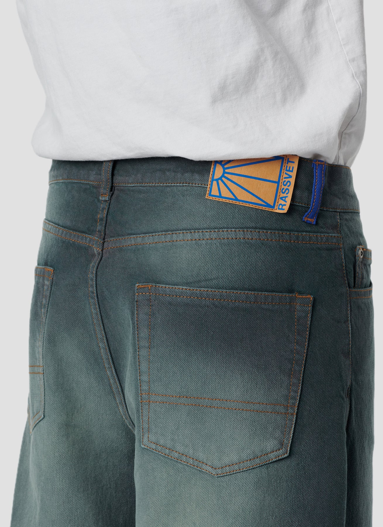 RASSVET SUN DYED BAGGY DENIM PANTS