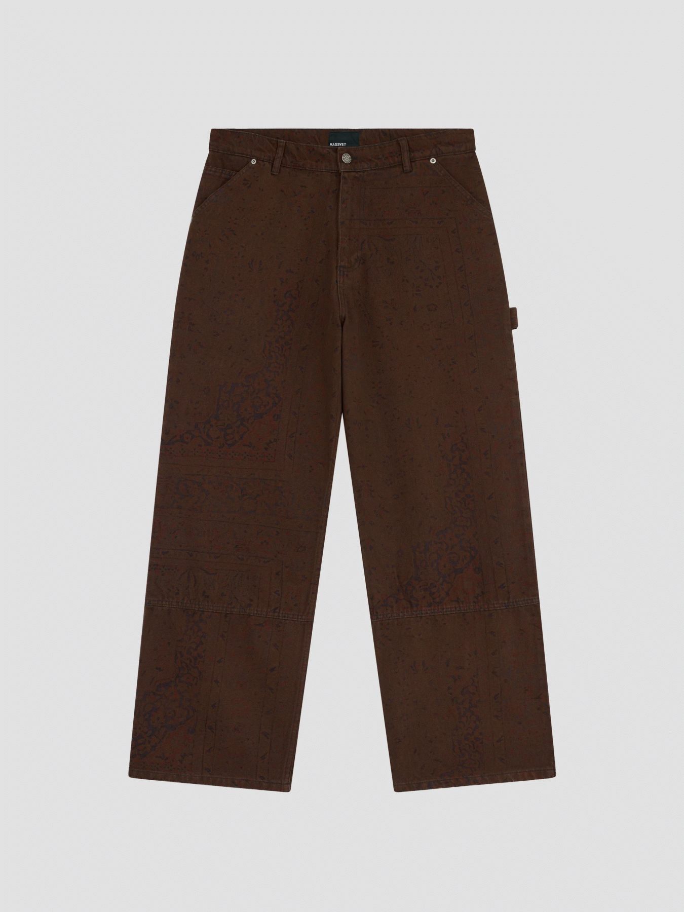 RASSVET SUN DYED ALLOVER PRINTED DENIM PANT