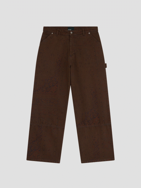 RASSVET SUN DYED ALLOVER PRINTED DENIM PANT